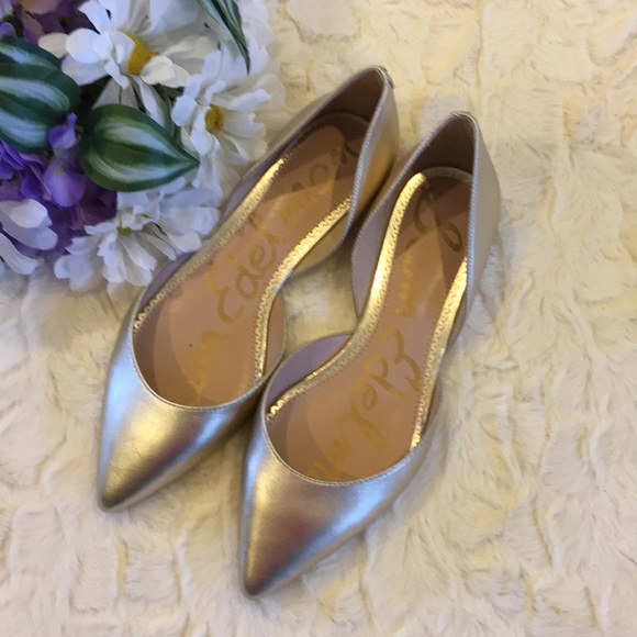 wide gold shoes